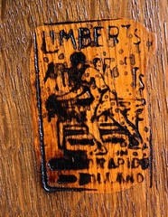 Charles Limbert's branded makers mark on the underside of the table.